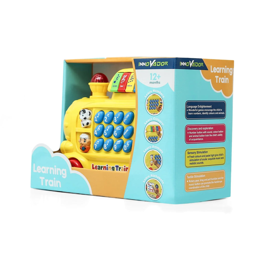 Innovador Learning Train – Musical Early Learning Toy for Toddlers 1+ | Light-Up Buttons, Animal Sounds, Numbers, Colors & Gears | Interactive Educational Pull-Along Train for Boys & Girls - Naivri