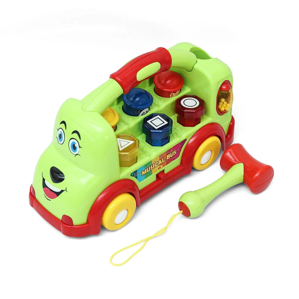 Innovador Musical Bus | Interactive Learning Toy for Toddlers with Pop-Up Animals, Music & Hammer Play | Age 1+ - Naivri