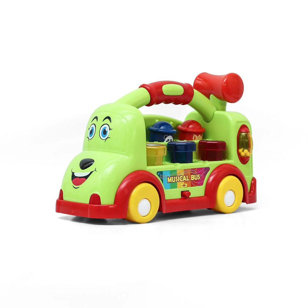 Innovador Musical Bus | Interactive Learning Toy for Toddlers with Pop-Up Animals, Music & Hammer Play | Age 1+ - Naivri