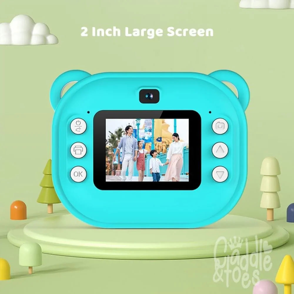 Instant Print Camera for Kids, Full HD 1080P Front Rear Dual Selfie-Video Games,with 2 Rolls Print Paper, Fun Frame, Fun Filters, Gift for Boys and Girls -Camera for Kids 4-12 y - Naivri