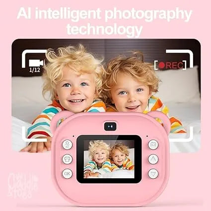 Instant Print Camera for Kids, Full HD 1080P Front Rear Dual Selfie-Video Games,with 2 Rolls Print Paper, Fun Frame, Fun Filters, Gift for Boys and Girls -Camera for Kids 4-12 y - Naivri