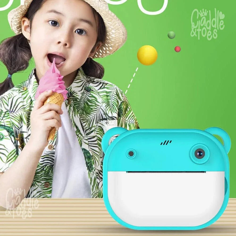 Instant Print Camera for Kids, Full HD 1080P Front Rear Dual Selfie-Video Games,with 2 Rolls Print Paper, Fun Frame, Fun Filters, Gift for Boys and Girls -Camera for Kids 4-12 y - Naivri