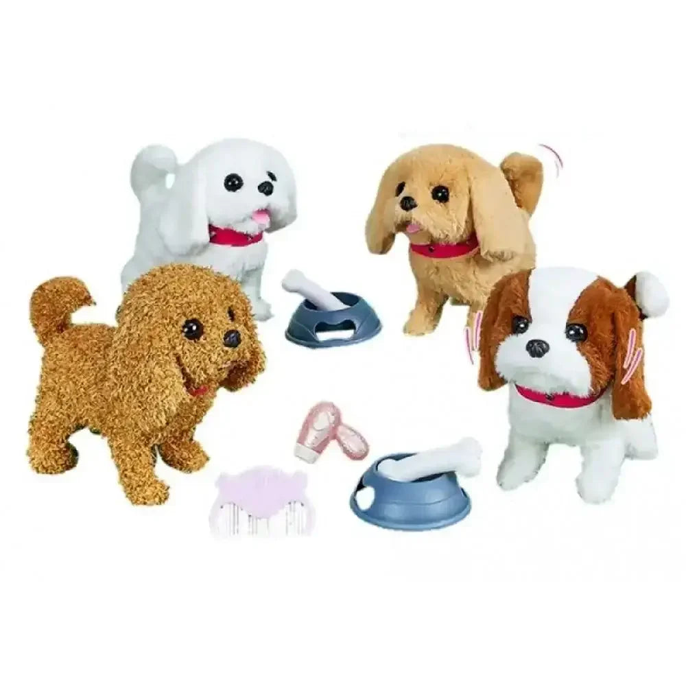 Interactive Battery-Operated Mini Plush Dog Soft Toy for Kids - Naivri