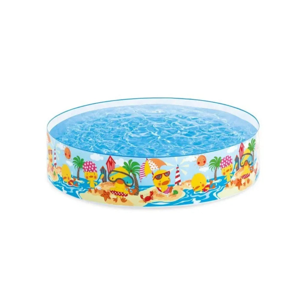 Intex Duckling Snapset Paddling Pool – Multicolour | 218 L Round Kiddie Pool for Outdoor Summer Fun | PVC Vinyl Build - Naivri