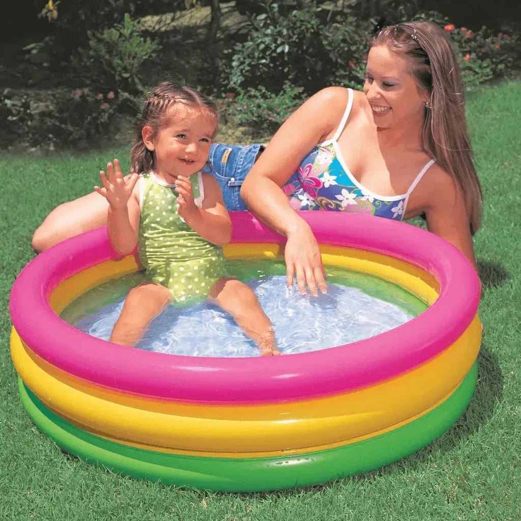 Intex Inflatable Sunset Glow Baby Pool 34X10 Inch | 58924 - Naivri