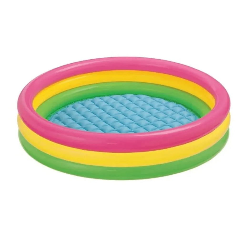 Intex Sunset Glow Baby Pool 3Ft – Inflatable Round Pool for Kids | 136L Capacity | Lightweight, Foldable, Multicolour | Indoor & Outdoor Use - Naivri