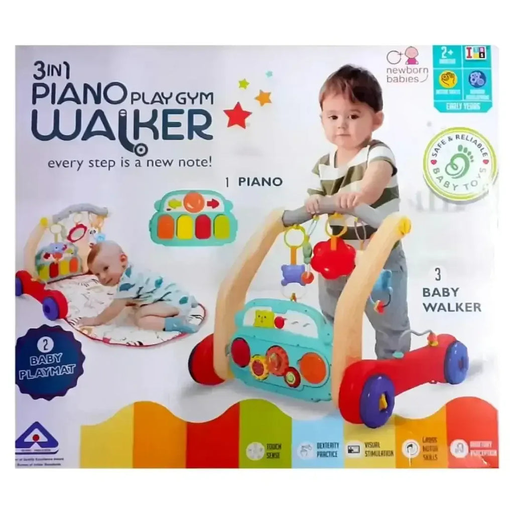 Itoys 3-in-1 Piano Play Gym Walker Multicolor – Stimulating, Safe & Engaging Infant Playtime Solution - Naivri