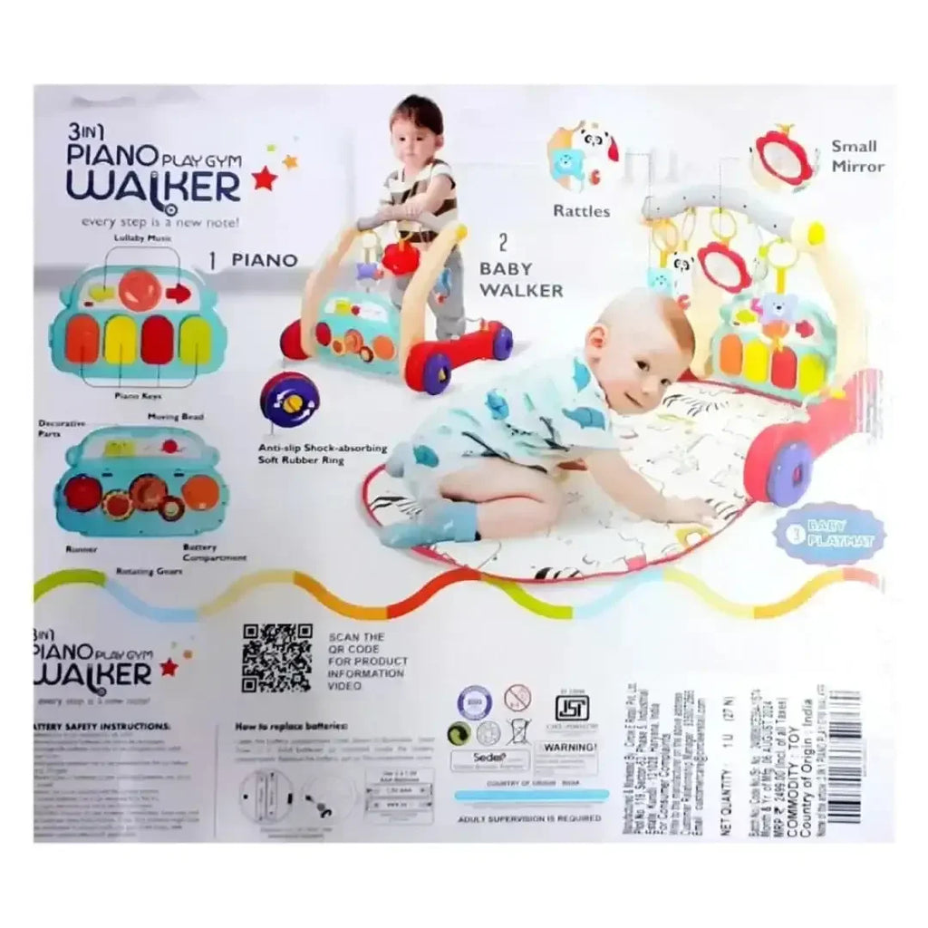 Itoys 3-in-1 Piano Play Gym Walker Multicolor – Stimulating, Safe & Engaging Infant Playtime Solution - Naivri