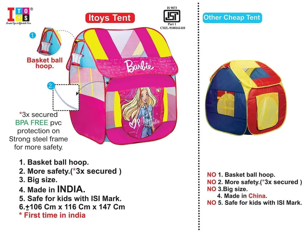 Itoys Barbie Pop Up Tent Foldable - Naivri