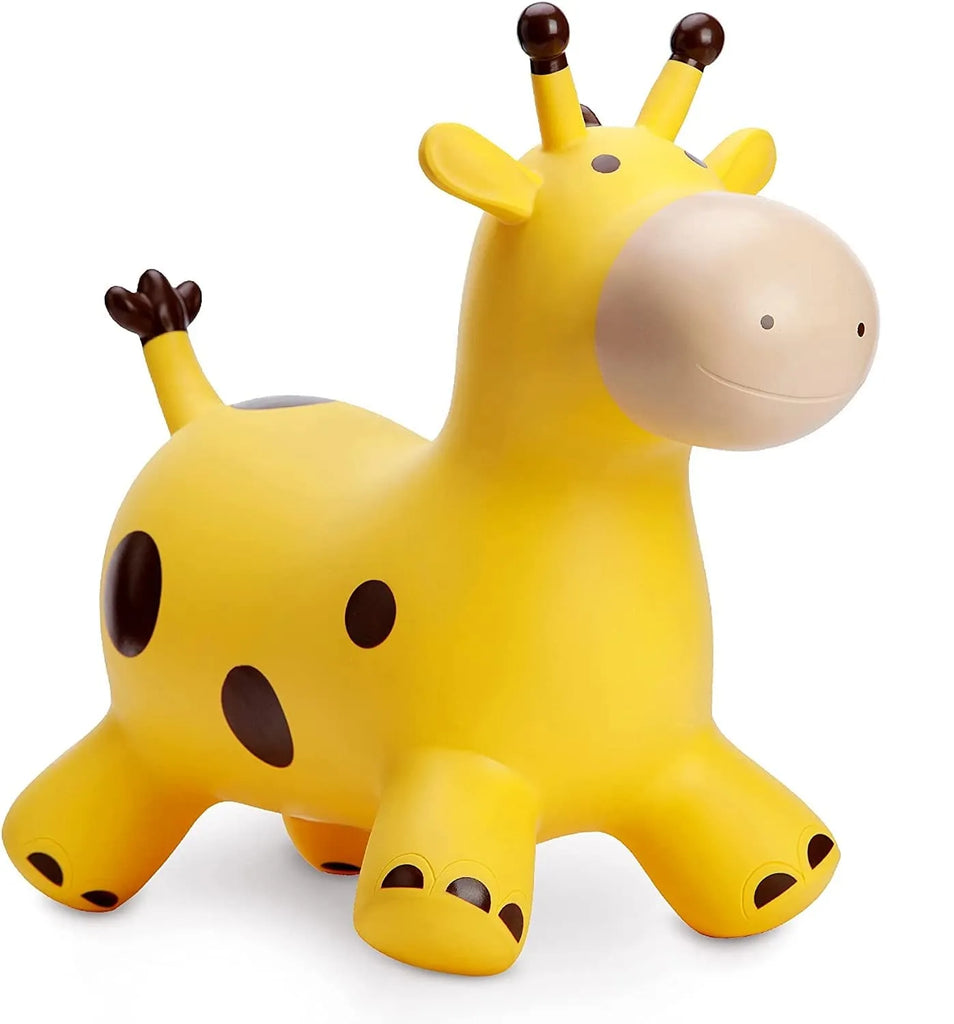 Itoys Jumpy Giraffe – Inflatable Bouncing Ride-On Toy for Toddlers (12 Months+) – Animal Hopper with Pump – BPA-Free – Available in Pink, Green, Blue, Orange, Yellow (Color May Vary) - Naivri