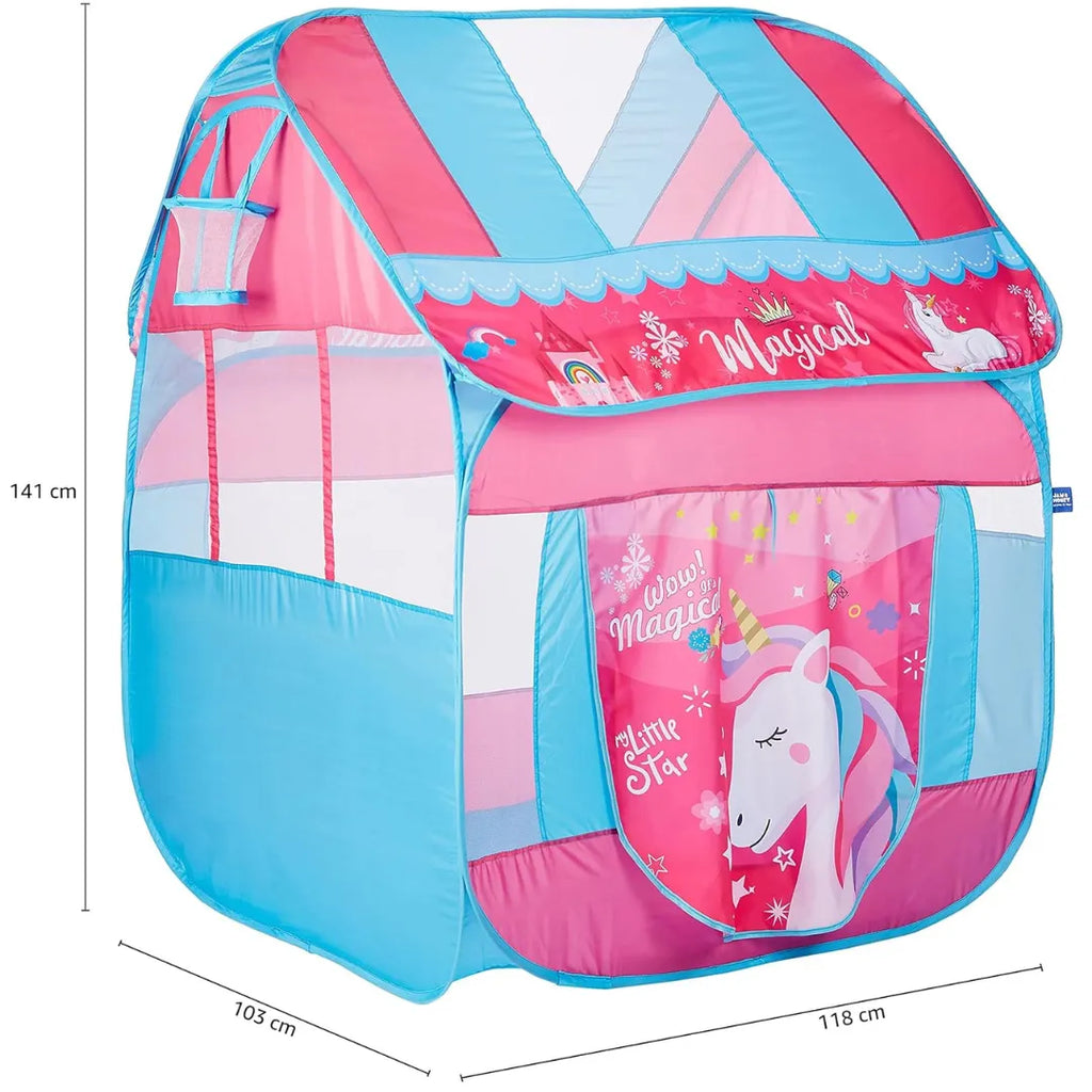 Itoys Unicorn Pop Up Tent – Foldable Play Tent with Basketball Hoop - Naivri