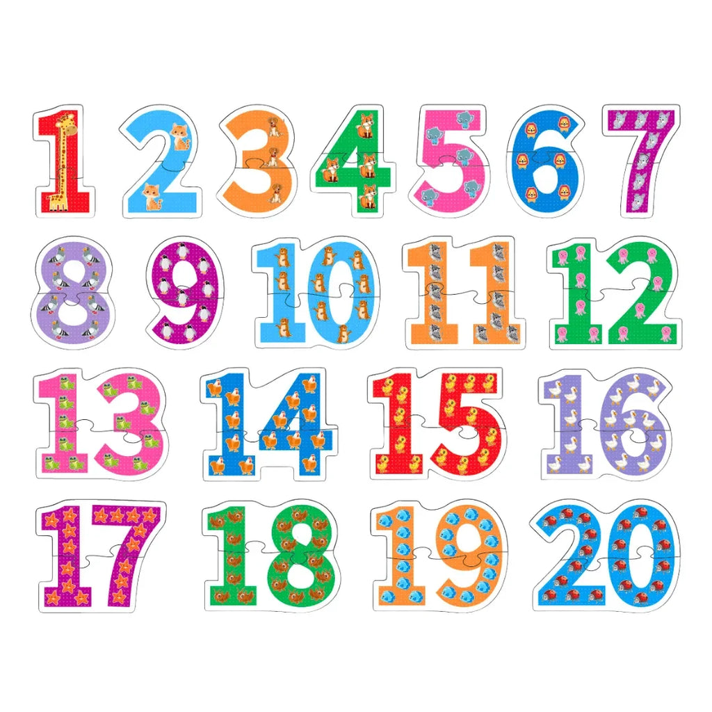 JoGenii 1-20 Counting Puzzle - Animal Edition - Naivri