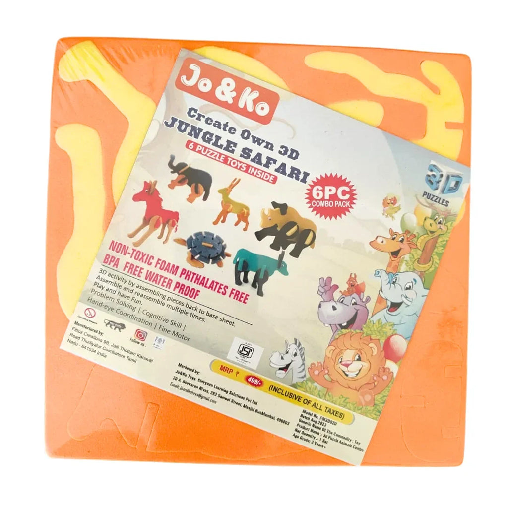 JoGenii Animals theme 3D puzzles (Set of 6) - Naivri