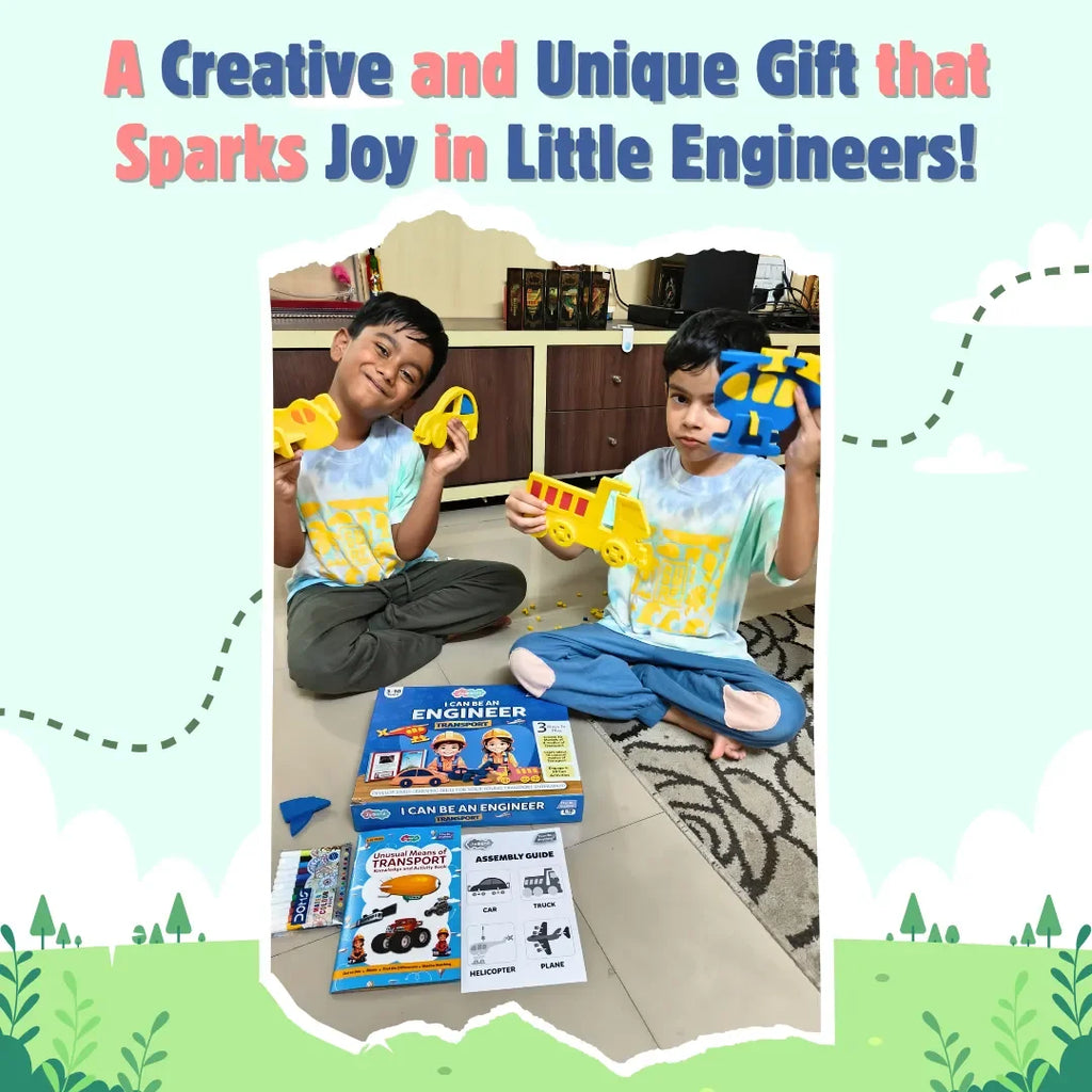 JoGenii I Can Be a Transport Engineer – 3D Foam Model Kit – Educational Miniature Models Kit with Knowledge Book, Indoor games toys gift for 3 4 5 6 7-8 8-10 year old girl or boy, unique engaging puzzles - Naivri