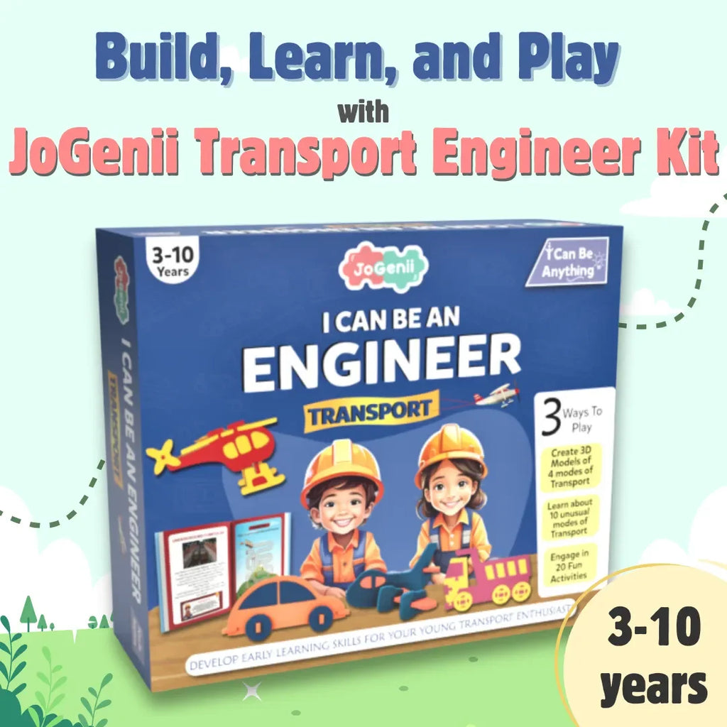 JoGenii I Can Be a Transport Engineer – 3D Foam Model Kit – Educational Miniature Models Kit with Knowledge Book, Indoor games toys gift for 3 4 5 6 7-8 8-10 year old girl or boy, unique engaging puzzles - Naivri