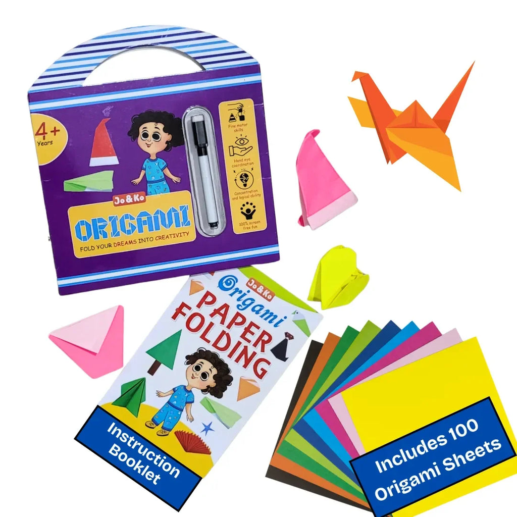 JoGenii Origami paper for craft, art and kit gift for kids 6-12 year old girls & boys, diy kits book & materials 6-8 9-12 12-15 girl women teenagers adults, birthday party return gifts 6 years, origami material & sheets for arts & crafts 8-10yrs - Naivri