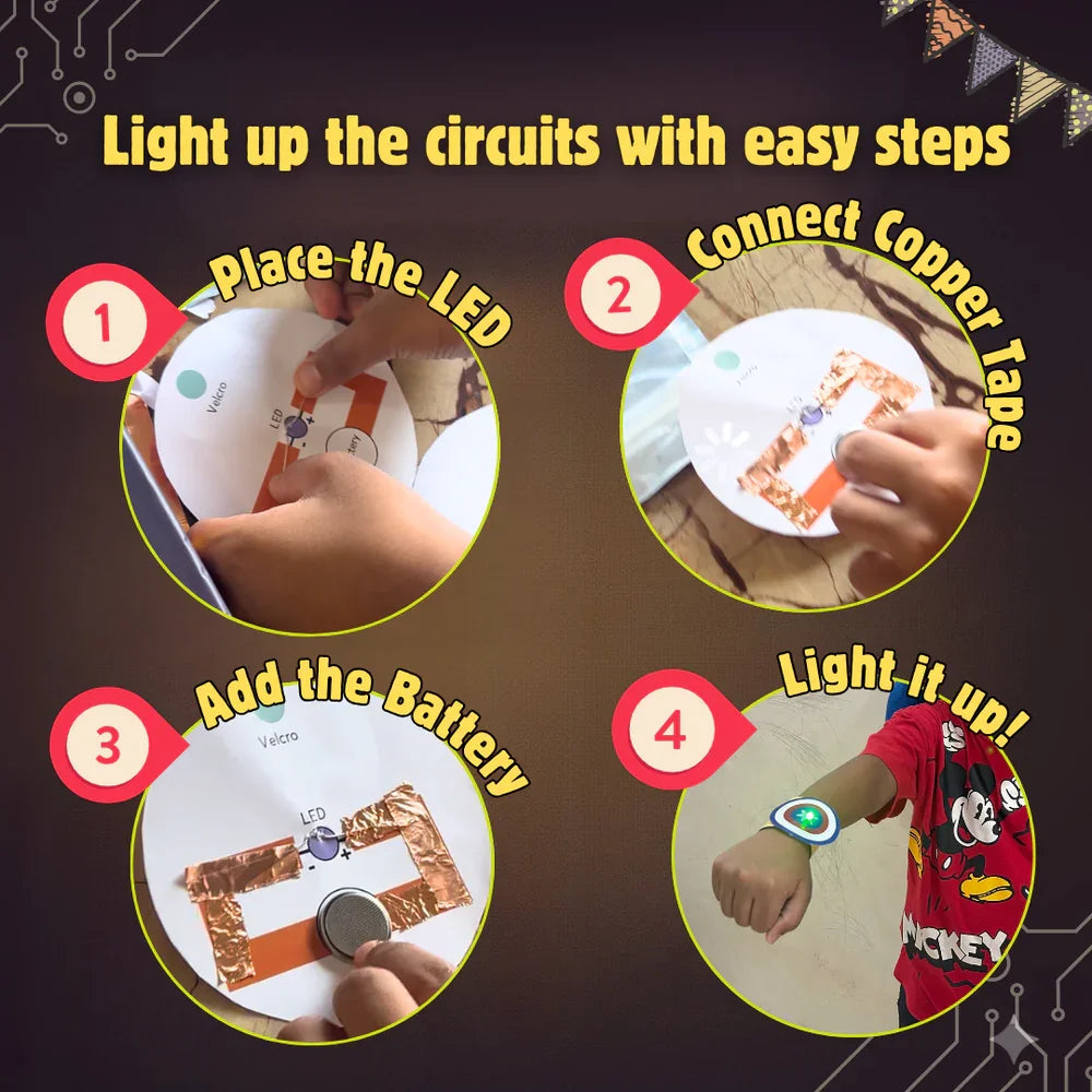 JoGenii's I Can Light It Up - Paper Circuit DIY Kit | Contains 6 DIY projects | Science meets Craft | Includes 2 DIY Superhero Accessories - Naivri