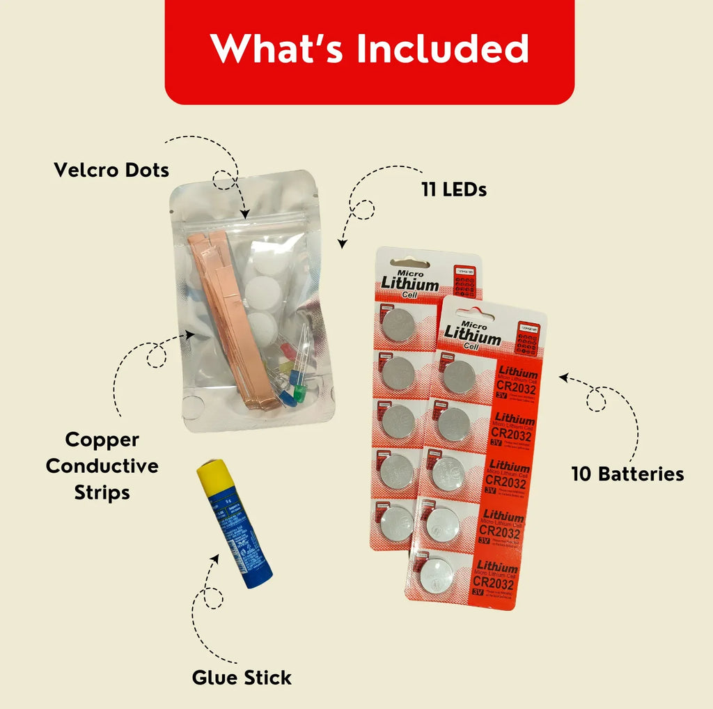 JoGenii's I Can Light It Up - Paper Circuit DIY Kit | Contains 6 DIY projects | Science meets Craft | Includes 2 DIY Superhero Accessories - Naivri