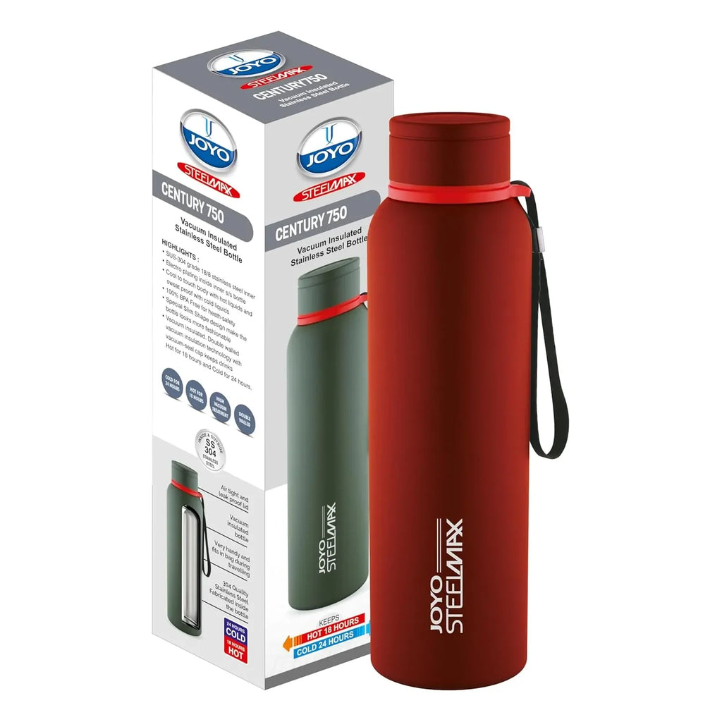 Joyo Century 750ml Stainless Steel Vacuum Bottle – Hot & Cold, Leak-Proof, BPA-Free Water Bottle for Office, Gym, Travel, Home Use - Naivri