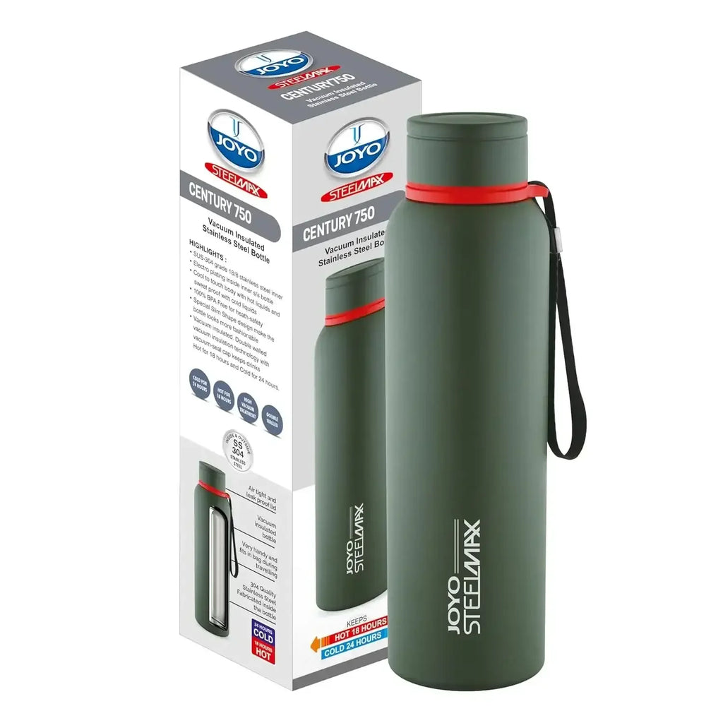 Joyo Century 750ml Stainless Steel Vacuum Bottle – Hot & Cold, Leak-Proof, BPA-Free Water Bottle for Office, Gym, Travel, Home Use - Naivri