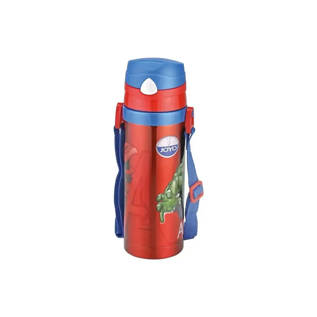 Joyo Cool Champ 450 ml Stainless Steel Insulated Kids Water Bottle | BPA-Free | Push Button Lid | Hot & Cold | Disney & Marvel Characters - Naivri
