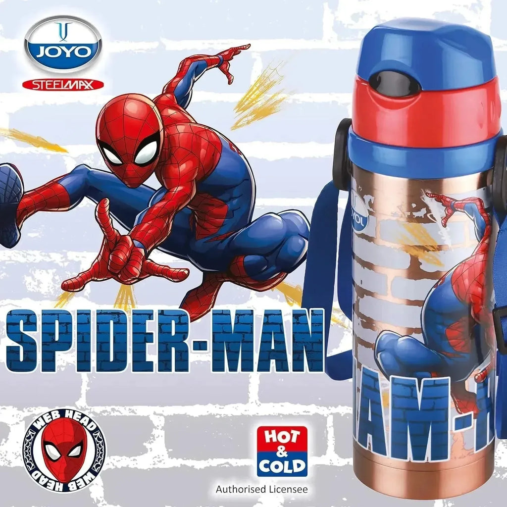 Joyo Cool Mate 450 ml Stainless Steel Vacuum Insulated Kids Sipper Water Bottle | Hot & Cold | Push Button Lid | BPA-Free | Disney & Marvel Character Designs - Naivri