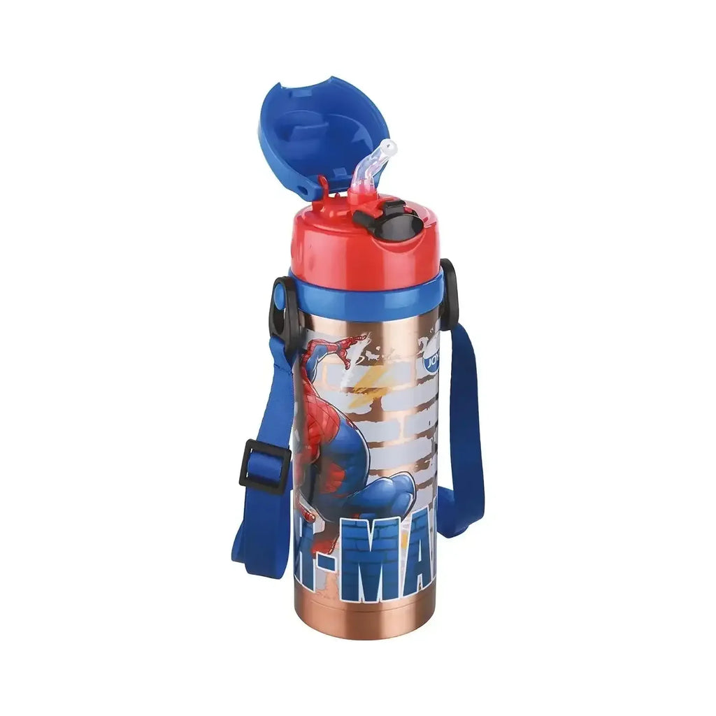 Joyo Cool Mate 450 ml Stainless Steel Vacuum Insulated Kids Sipper Water Bottle | Hot & Cold | Push Button Lid | BPA-Free | Disney & Marvel Character Designs - Naivri