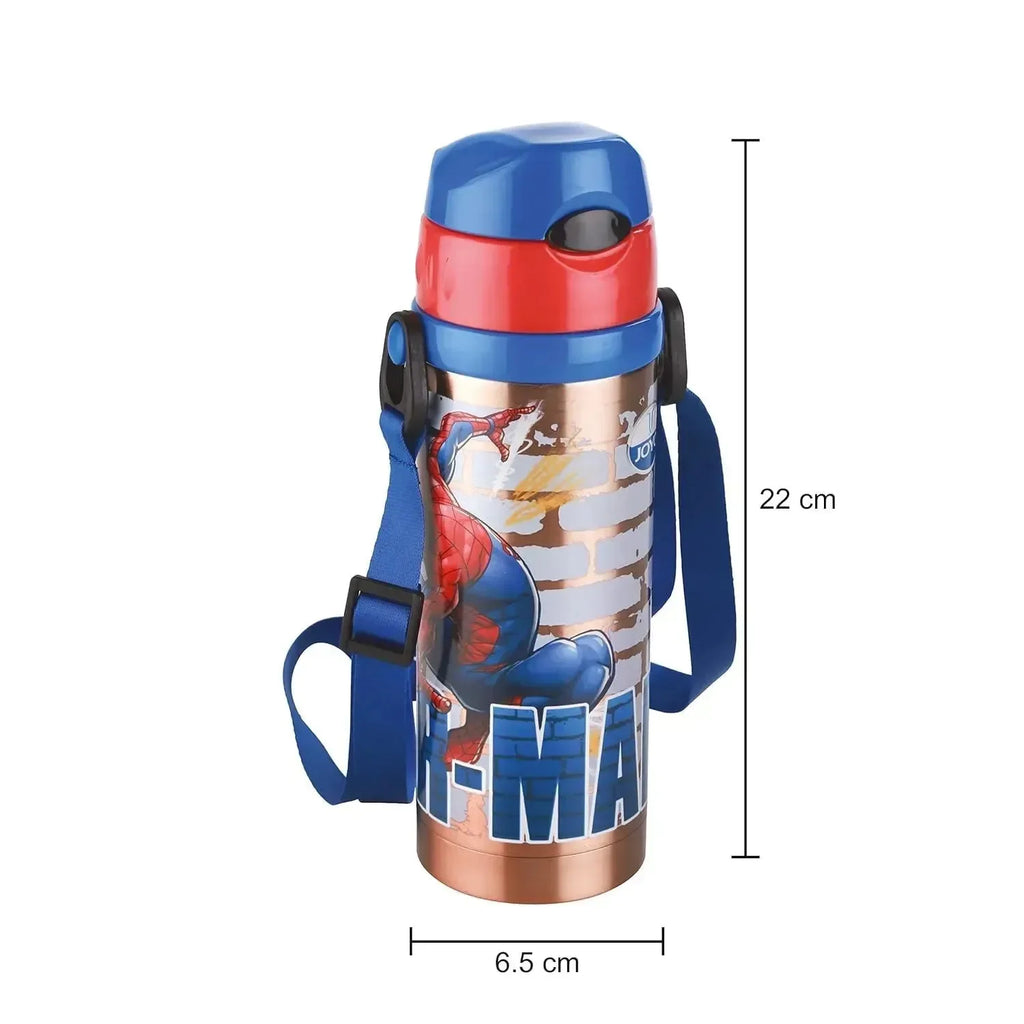 Joyo Cool Mate 450 ml Stainless Steel Vacuum Insulated Kids Sipper Water Bottle | Hot & Cold | Push Button Lid | BPA-Free | Disney & Marvel Character Designs - Naivri