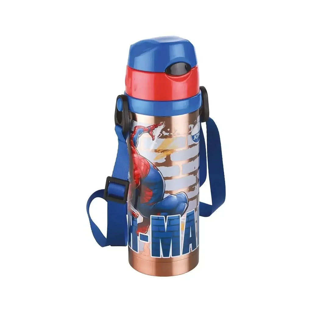 Joyo Cool Mate 450 ml Stainless Steel Vacuum Insulated Kids Sipper Water Bottle | Hot & Cold | Push Button Lid | BPA-Free | Disney & Marvel Character Designs - Naivri