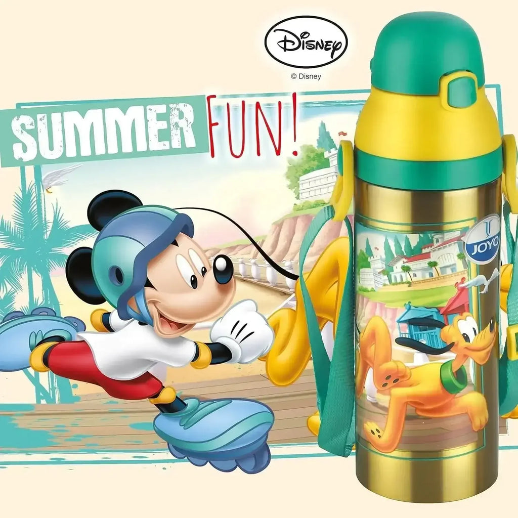 Joyo Kiddo 500 ml Stainless Steel Vacuum Insulated Water Bottle for Kids | Hot & Cold | Push Button Lid | BPA-Free | Disney & Marvel Characters - Naivri