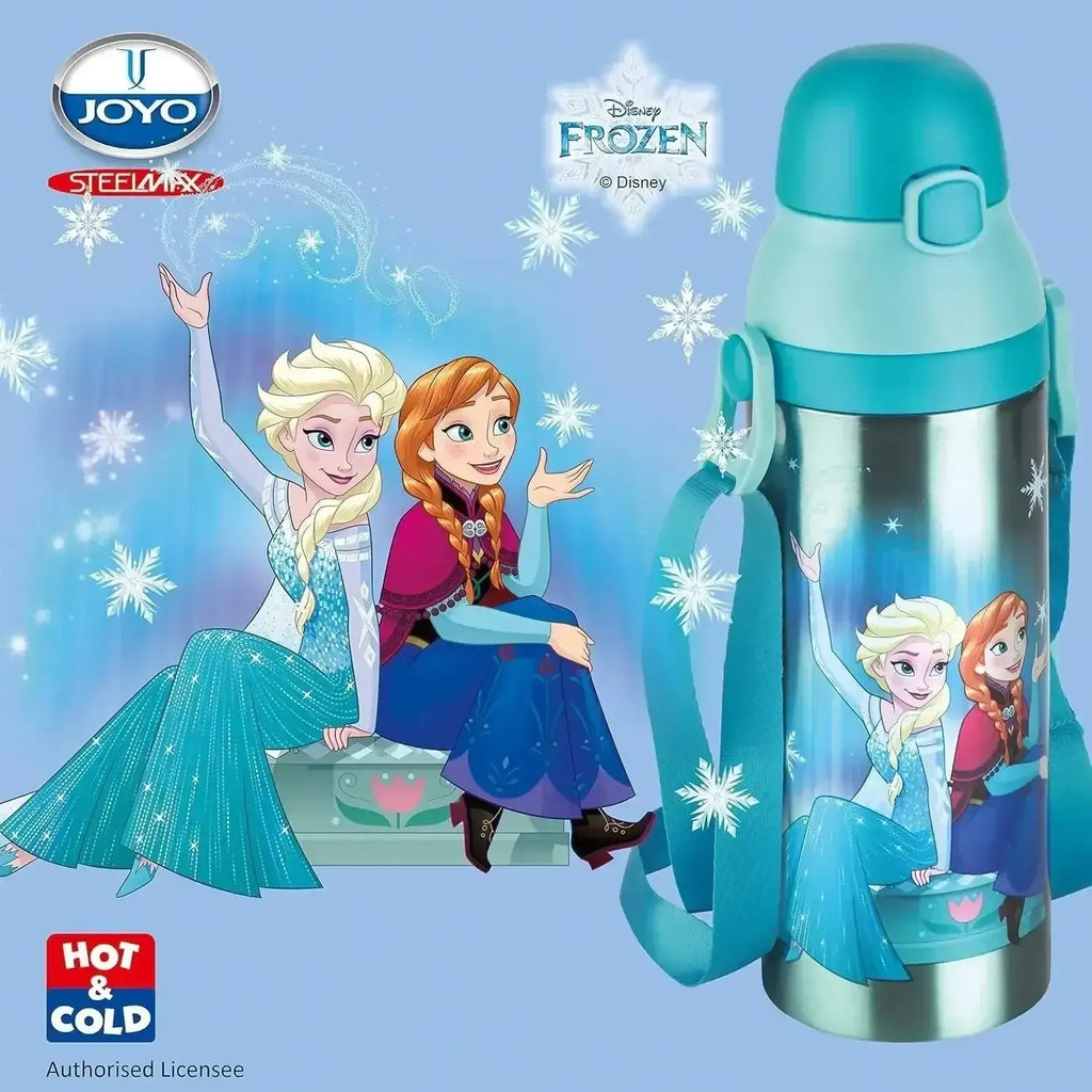 Joyo Kiddo 500 ml Stainless Steel Vacuum Insulated Water Bottle for Kids | Hot & Cold | Push Button Lid | BPA-Free | Disney & Marvel Characters - Naivri