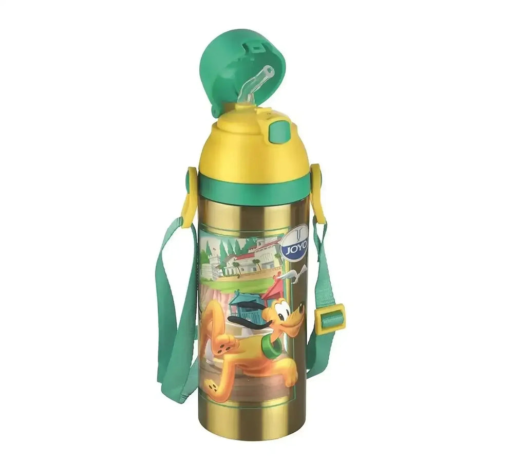 Joyo Kiddo 500 ml Stainless Steel Vacuum Insulated Water Bottle for Kids | Hot & Cold | Push Button Lid | BPA-Free | Disney & Marvel Characters - Naivri