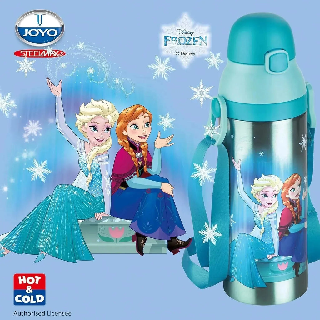 Joyo Kiddo 500 ml Stainless Steel Vacuum Insulated Water Bottle for Kids | Hot & Cold | Push Button Lid | BPA-Free | Disney & Marvel Characters - Naivri