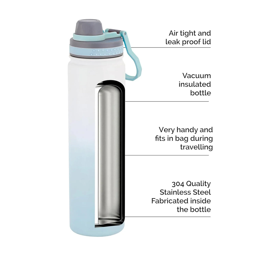 Joyo Sprint 900 ml Stainless Steel Vacuum Bottle | 24 Hrs Cold, 18 Hrs Hot | Leak-Proof, BPA-Free, Easy Grip for Office, Travel, Gym - Naivri