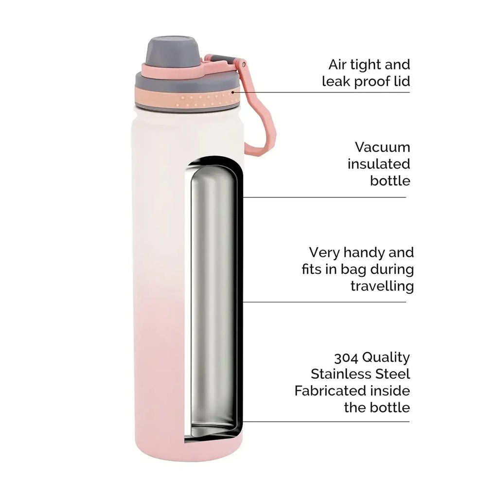 Joyo Sprint 900 ml Stainless Steel Vacuum Bottle | 24 Hrs Cold, 18 Hrs Hot | Leak-Proof, BPA-Free, Easy Grip for Office, Travel, Gym - Naivri
