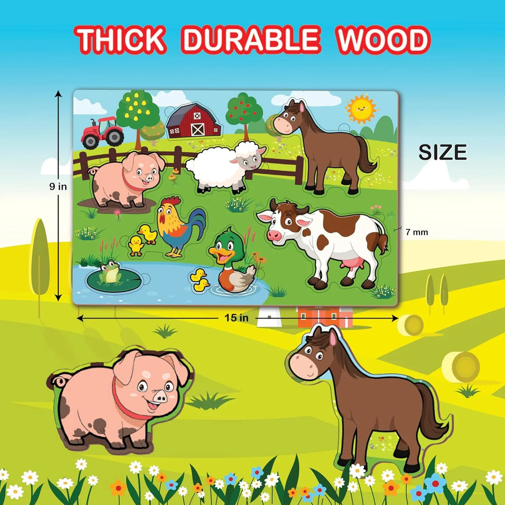 Joywow Wooden Farm Animals Puzzle - Naivri
