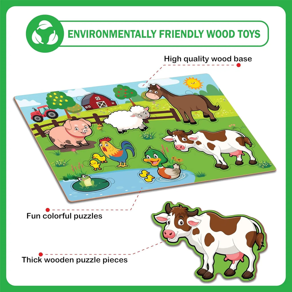 Joywow Wooden Farm Animals Puzzle - Naivri
