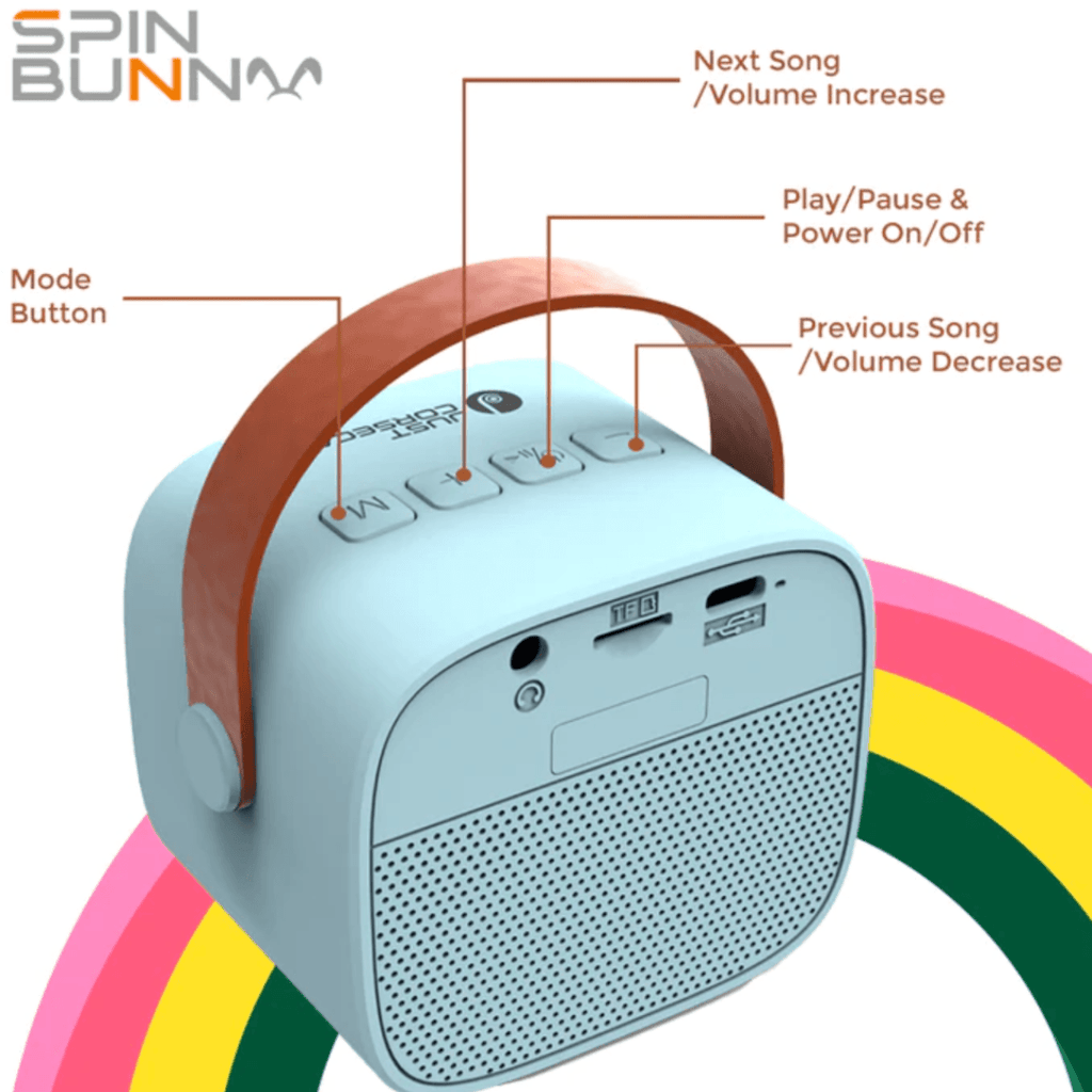 Just Corseca Spin Bunny Karaoke Portable Speaker Blue - Naivri