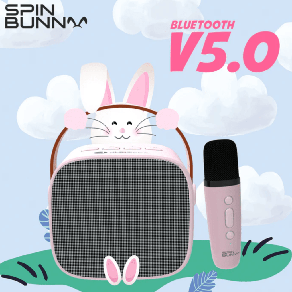Just Corseca Spin Bunny Karaoke Portable Speaker Pink - Naivri