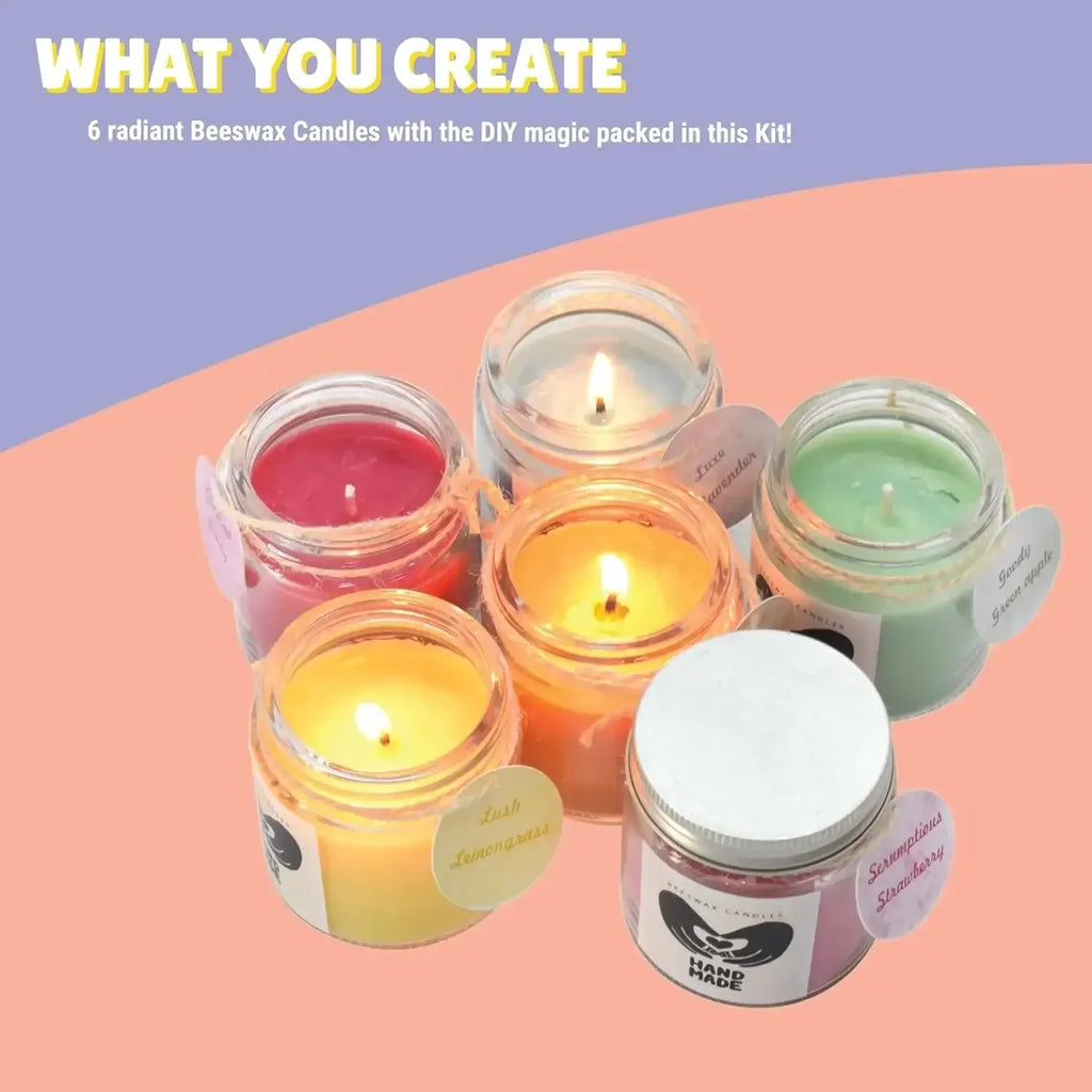 Kalakaram Aroma Beeswax Candle Craft Kit – DIY Candle-Making Set with Natural Ingredients for Ages 10+ - Naivri