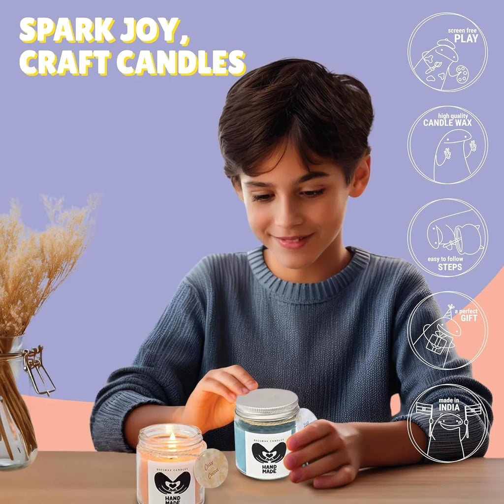 Kalakaram Aroma Beeswax Candle Craft Kit – DIY Candle-Making Set with Natural Ingredients for Ages 10+ - Naivri