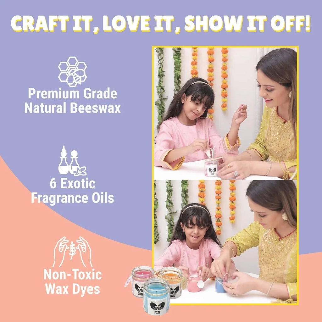 Kalakaram Aroma Beeswax Candle Craft Kit – DIY Candle-Making Set with Natural Ingredients for Ages 10+ - Naivri