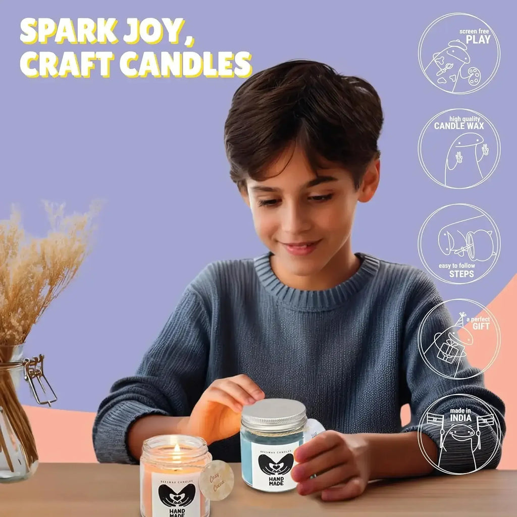 Kalakaram Aroma Beeswax Candle Craft Kit – DIY Candle-Making Set with Natural Ingredients for Ages 10+ - Naivri