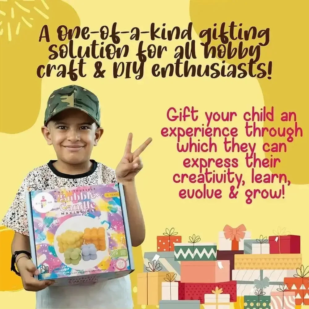 Kalakaram Bubble Candle Making Kit – DIY Scented Soy Wax Candles for Kids & Adults - Naivri
