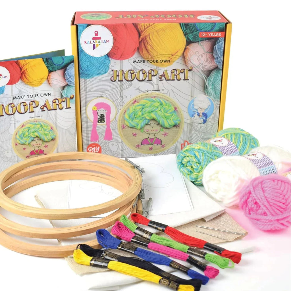 Kalakaram DIY Embroidery Hoop Art Kit – 3 Elegant Designs for Ages 12+ - Naivri