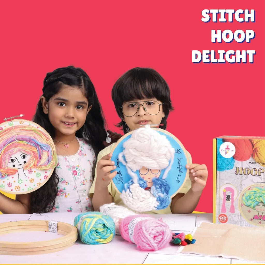 Kalakaram DIY Embroidery Hoop Art Kit – 3 Elegant Designs for Ages 12+ - Naivri