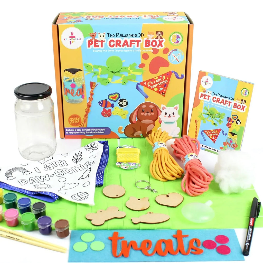 Kalakaram DIY Pet Craft Activity Box – 5 Fun Art Projects for Kids & Pet Lovers (8Y+) - Naivri