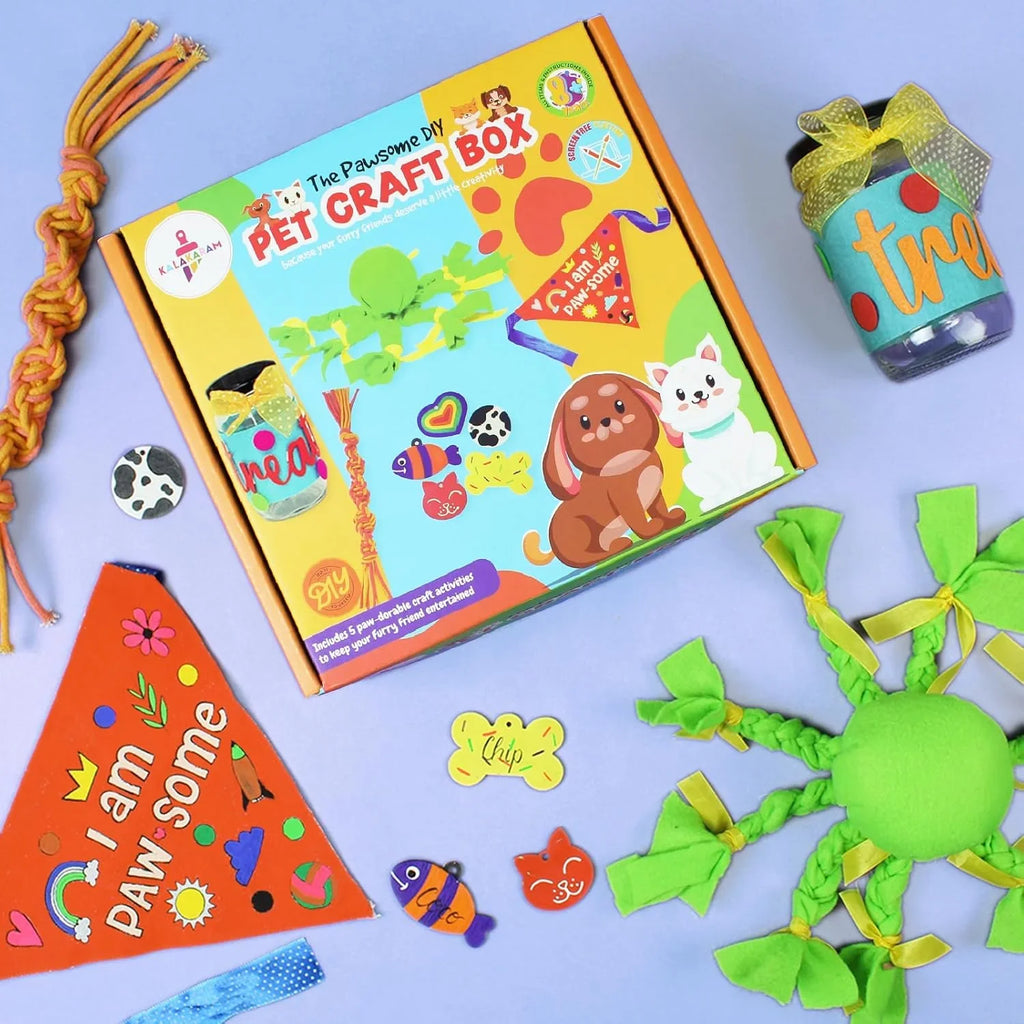 Kalakaram DIY Pet Craft Activity Box – 5 Fun Art Projects for Kids & Pet Lovers (8Y+) - Naivri