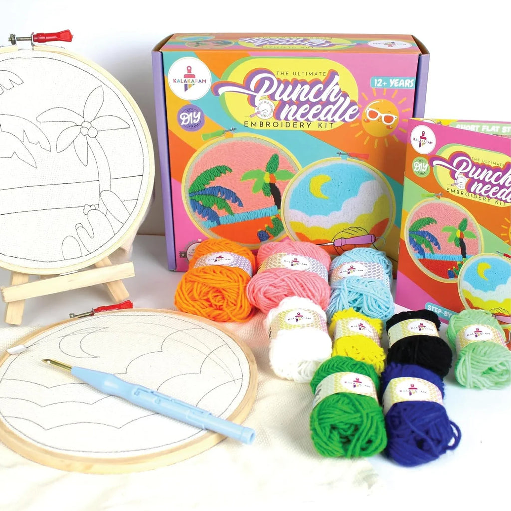 Kalakaram DIY Punch Needle Embroidery Kit – Complete Craft Set for Beginners & Teens (12Y+) - Naivri