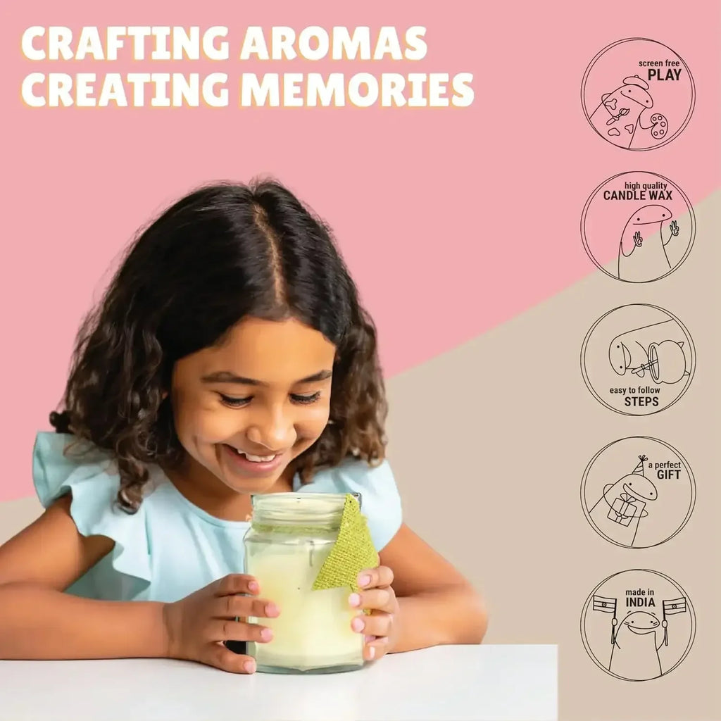 Kalakaram DIY Scented Candle Craft Kit – Natural Soy Wax Candle Making Set for Beginners (Ages 10+) - Naivri